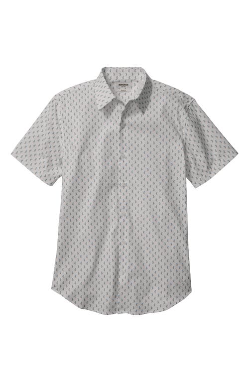 Bonobos Tech Slim Fit Floral Short Sleeve Performance Button-up Shirt In White
