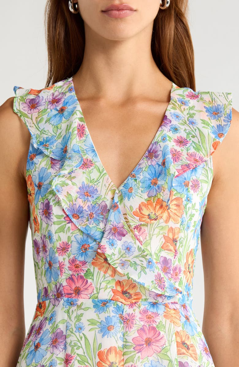 SUGARLIPS Ezia Ruffle Sleeveless Jumpsuit, Alternate, color, Blue-Pink-Yellow