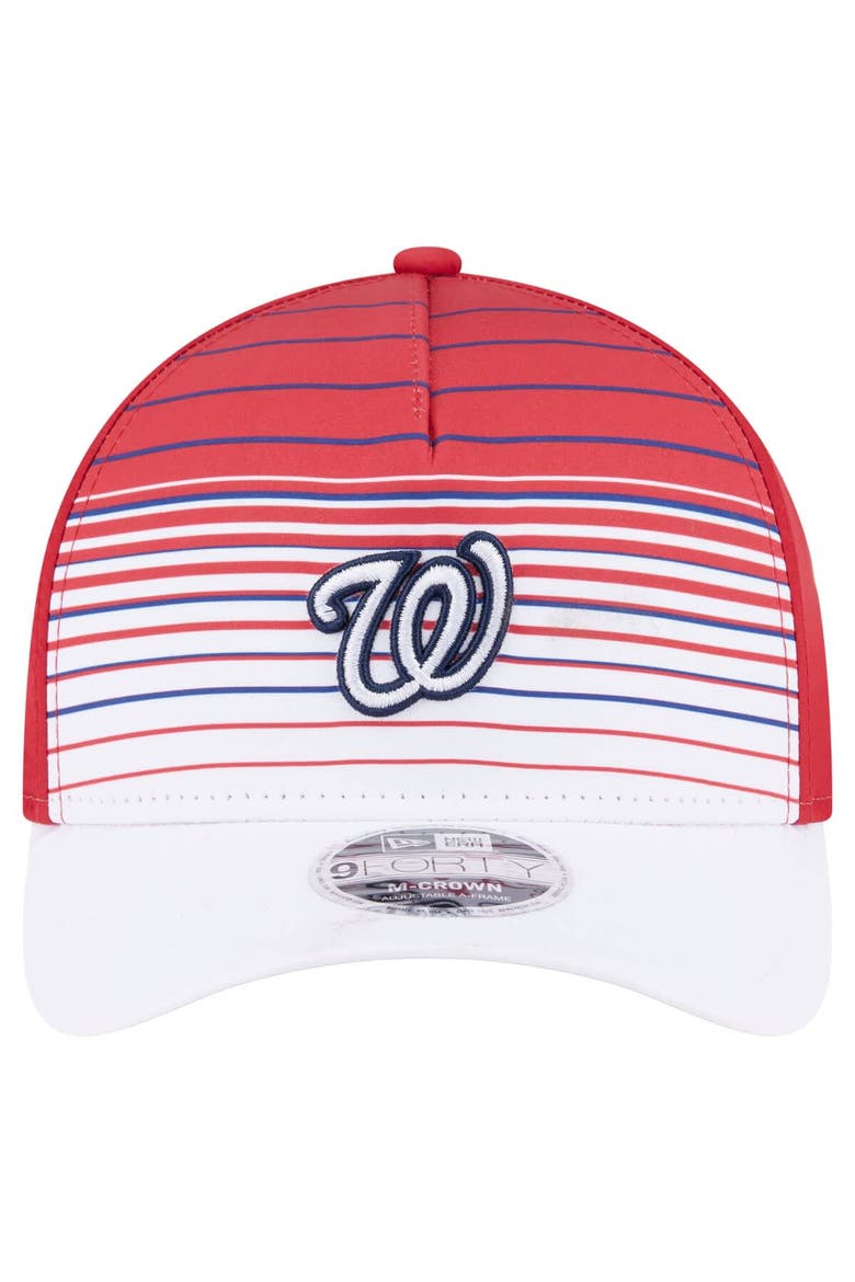 Men's New Era  Red Washington Nationals Gradient 9FORTY M-Crown Adjustable Hat, Alternate, color, Red