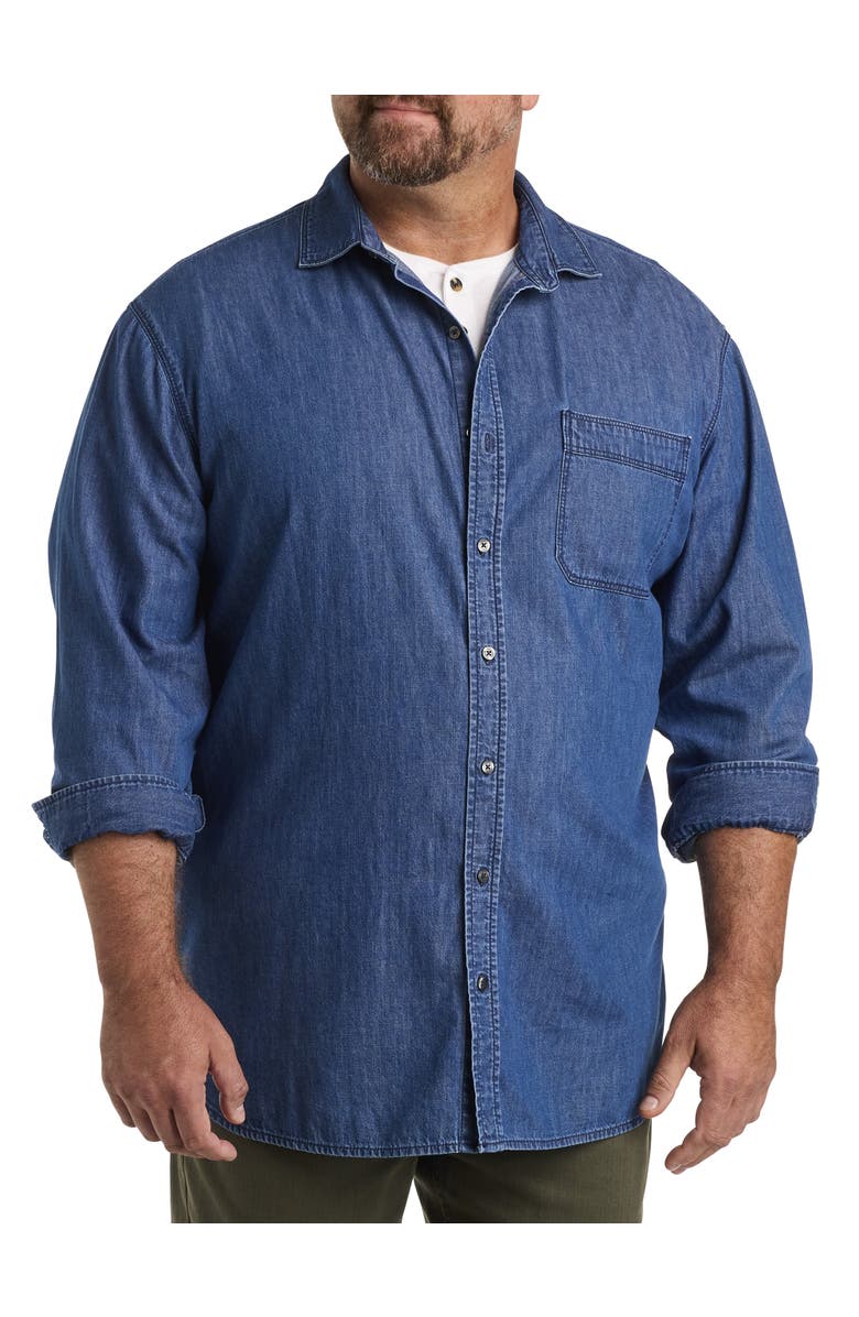 True Nation by DXL Denim Sport Shirt, Alternate, color, Med Wash