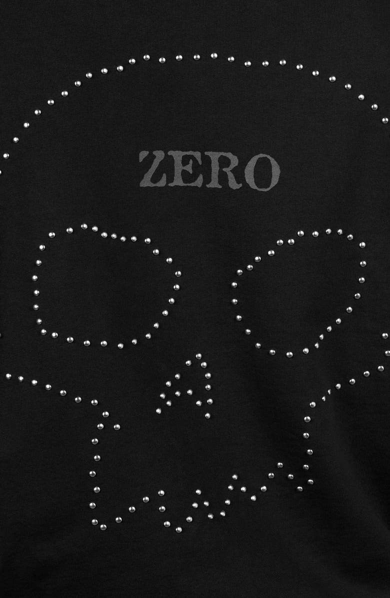 PLEASURES Dane Studded Relaxed Fit Cotton Hoodie, Alternate, color, Black