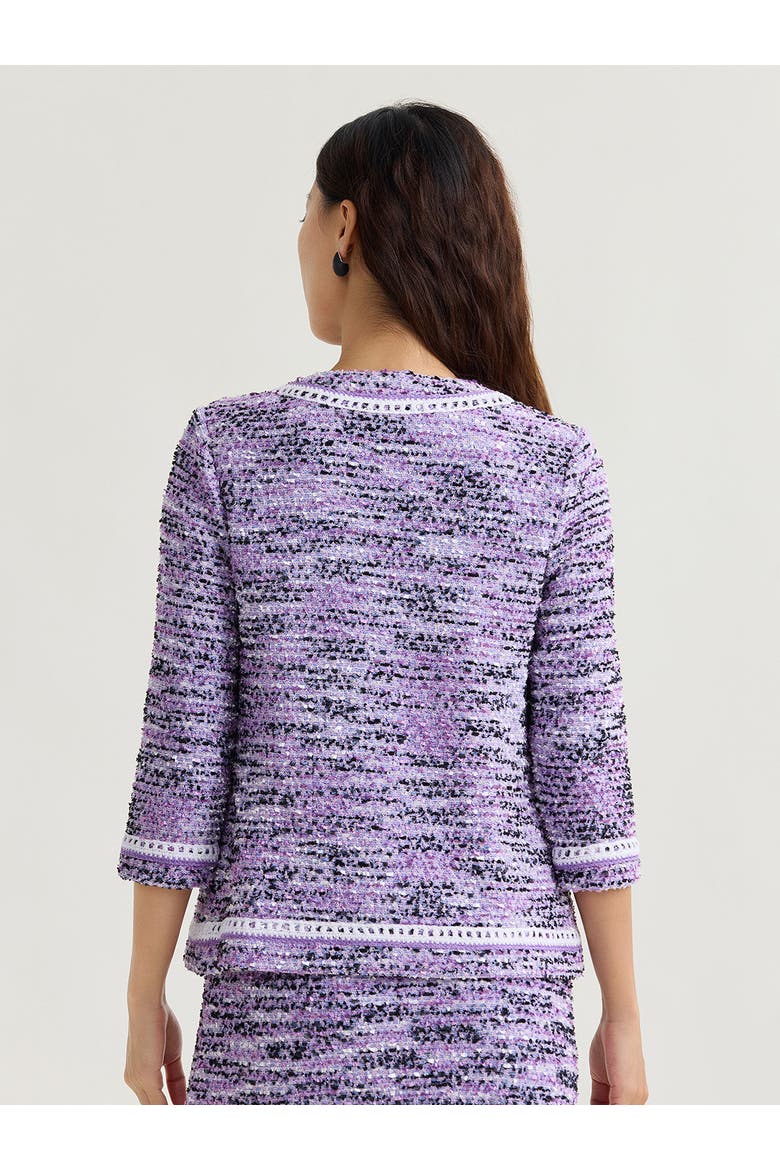Eyelash Ribbon Knit Jacket, Alternate, color, Hushed Lavender
