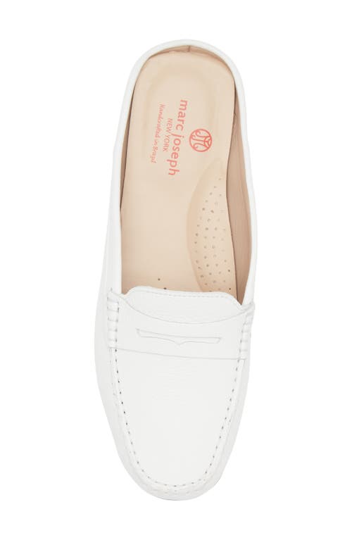 Marc Joseph New York Rosemary Dr Leather Mule Loafer In White Grainy