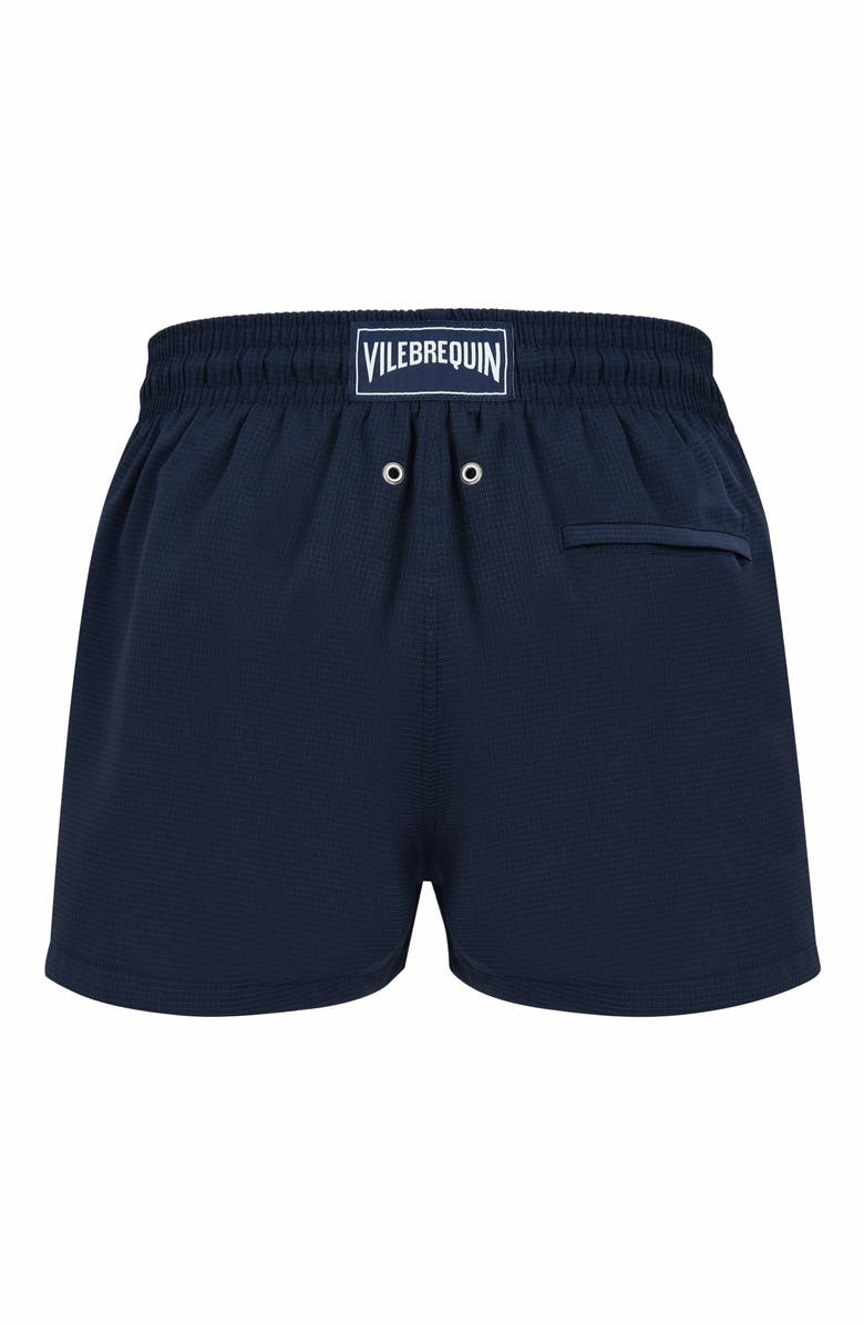 Vilebrequin Men's Micro Carreaux Short Woolen Swim Trunks - Vilebrequin x The Woolmark Company, Alternate, color, Bleu Marine