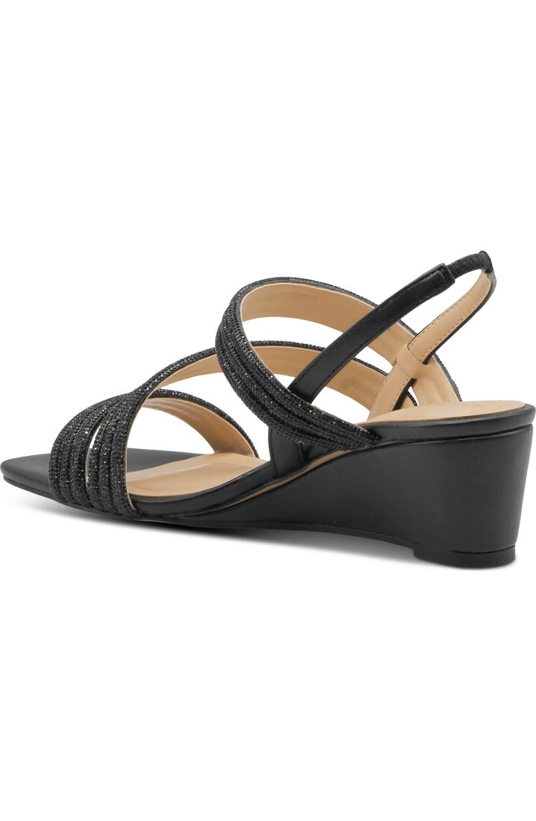 Adrienne Vittadini Alanis Embellished Wedge Sandal, Alternate, color, Black Shimmer