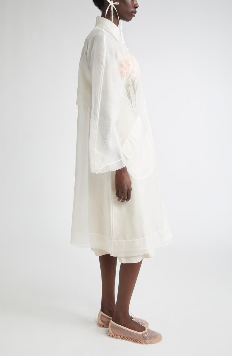 Simone Rocha Stuffed Carnation Silk Organza Car Coat, Alternate, color,