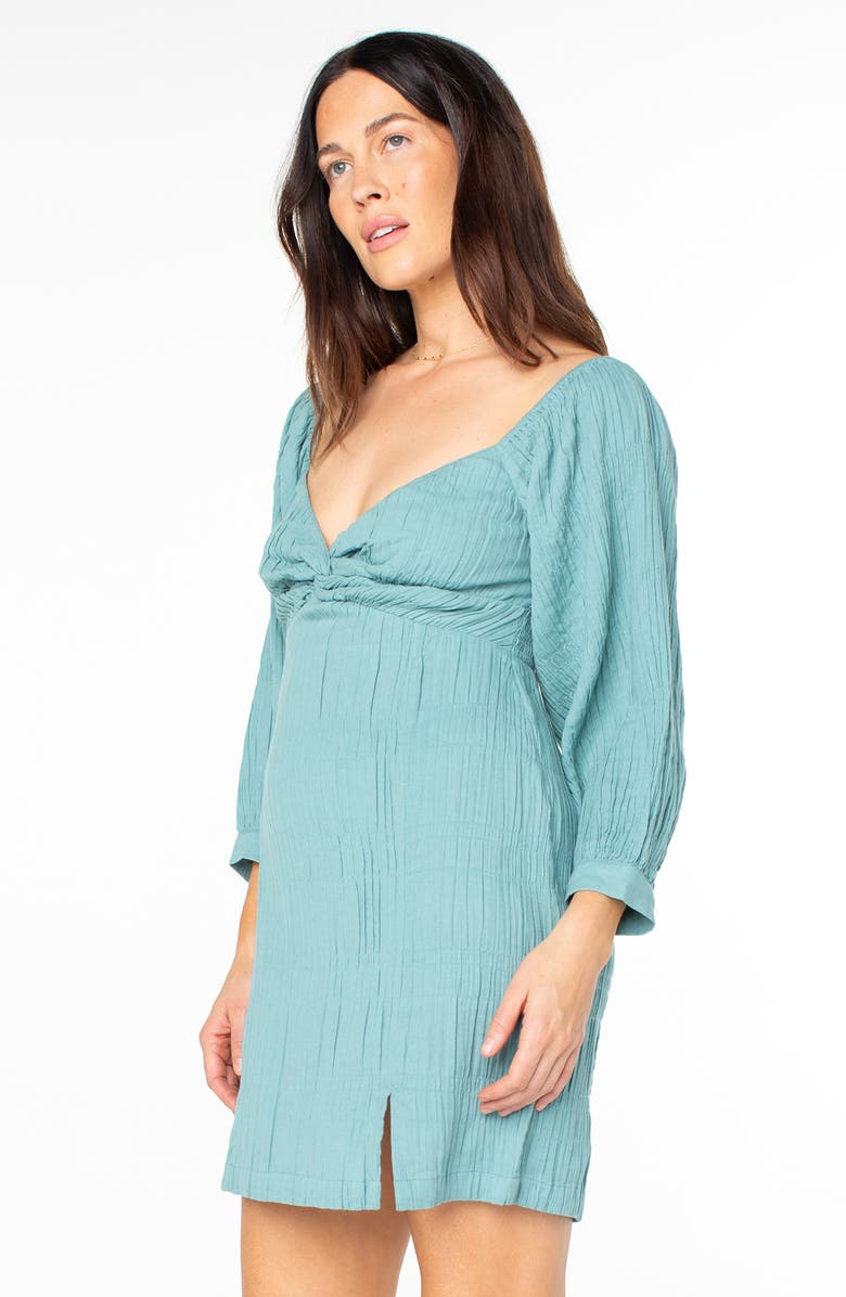 Roxy Moonlight Shores Long Sleeve Babydoll Dress, Alternate, color, Mineral Blue