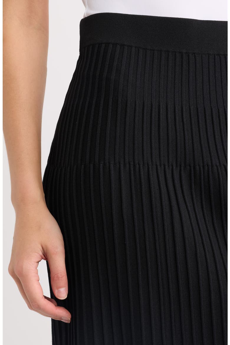 Pleated Sweater Skirt, Alternate, color, ANNE BLACK