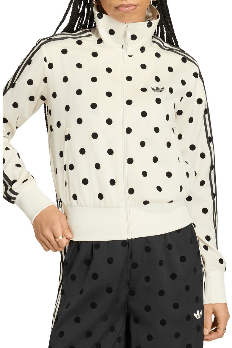 Firebird Polka Dot Satin Track Jacket, Main, color, OWHITE