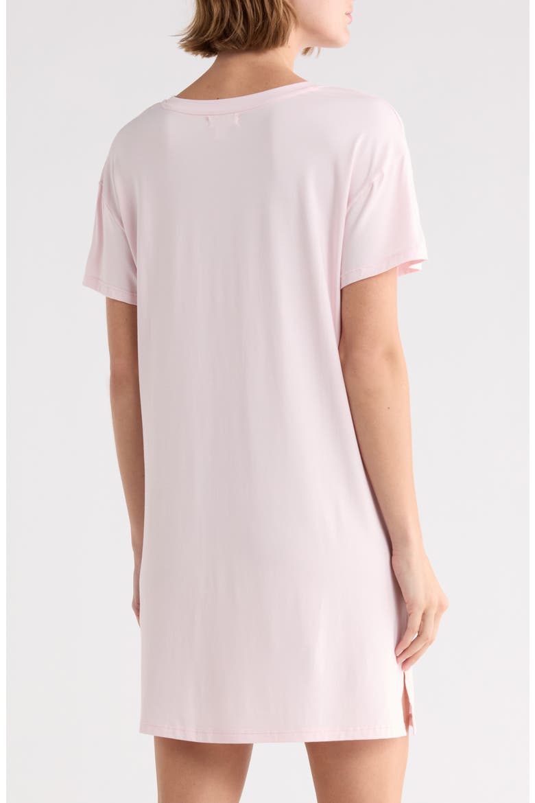 Tranquility Short Sleeve Nightshirt, Alternate, color, PINK CRYSTAL