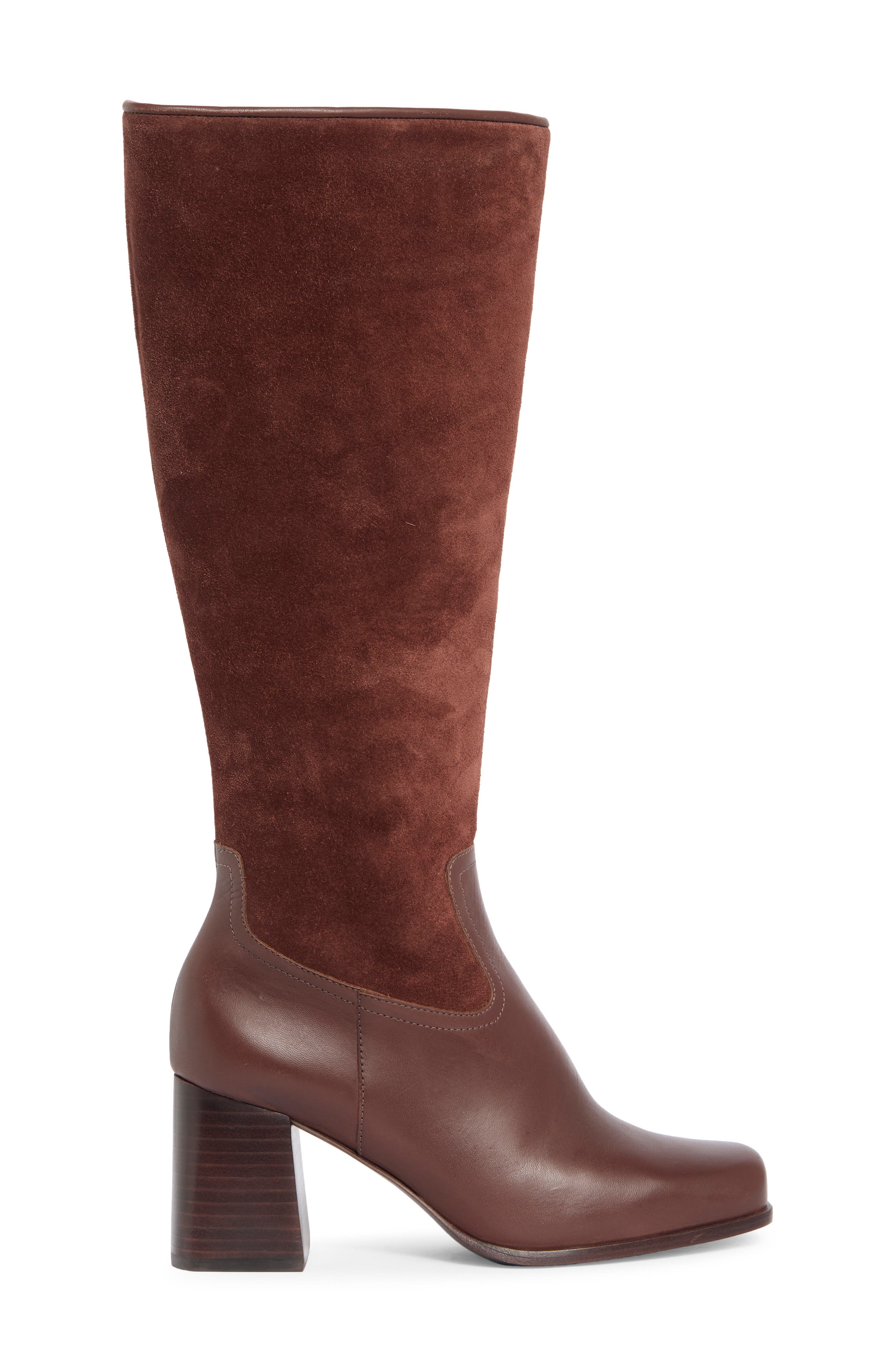 Franklin Leather Knee High Boot, Alternate, color, OAK SUEDE