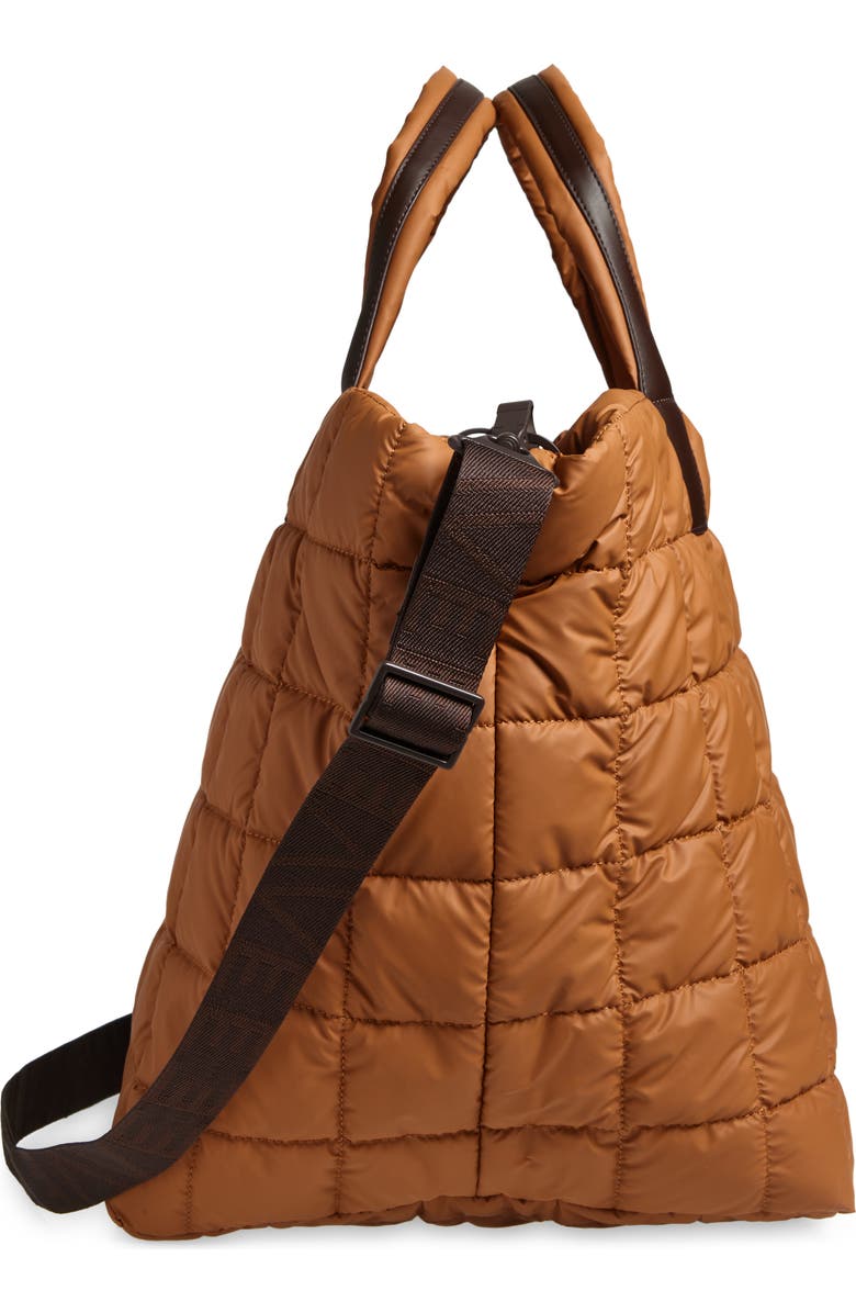 VeeCollective Porter Water Repellent Quilted Weekend Bag, Alternate, color, Cognac