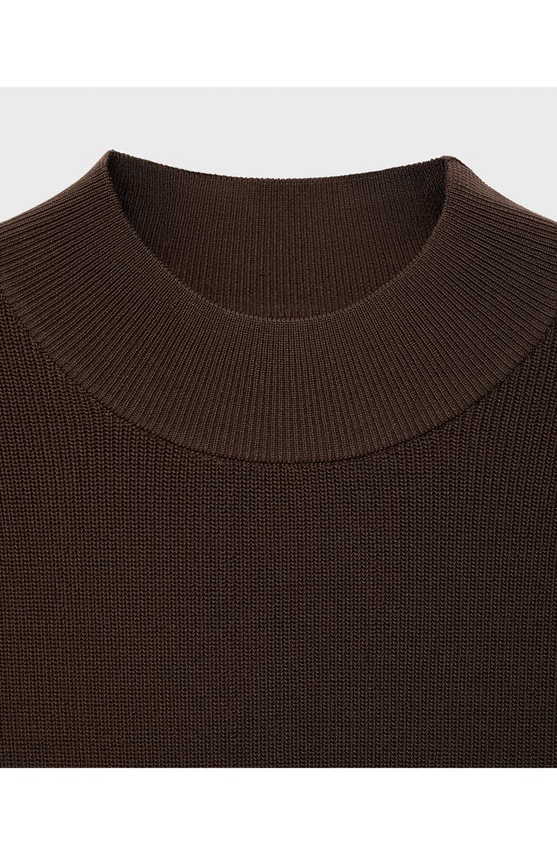 MANGO Perkins Sweater Dress, Alternate, color, Chocolate
