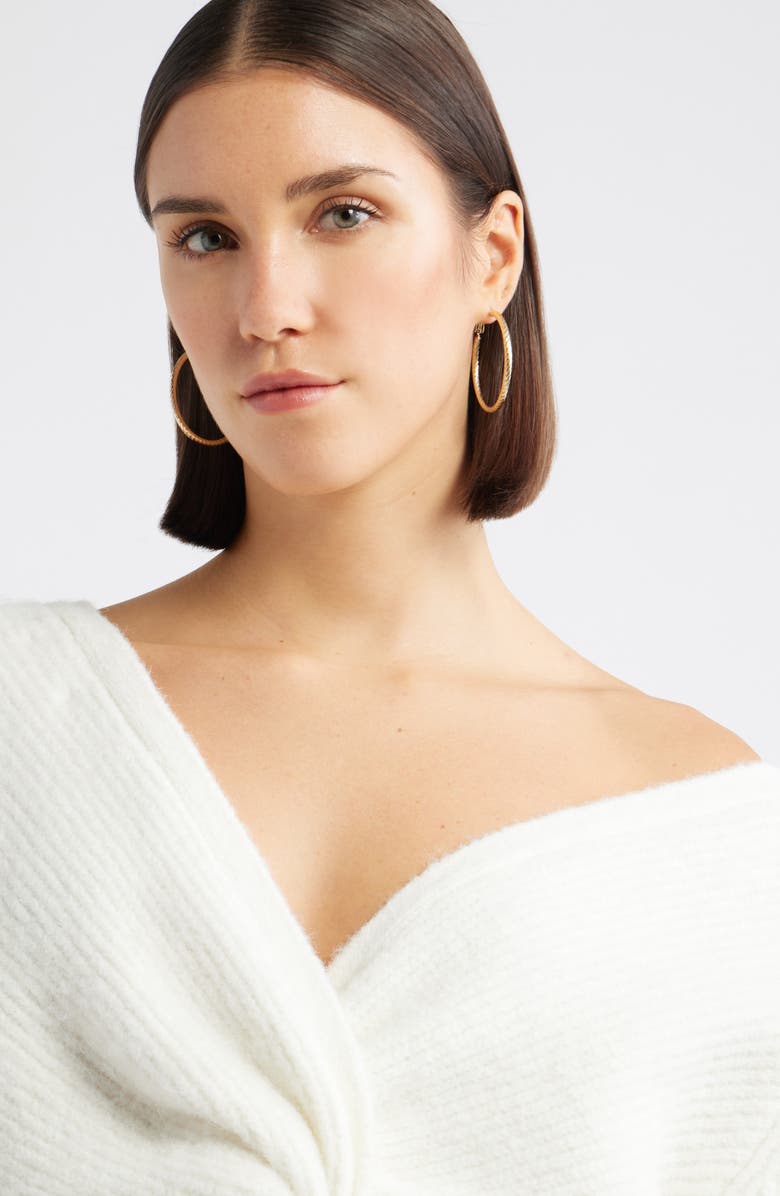 Nordstrom Faceted Tube Hoop Earrings, Alternate, color, Gold