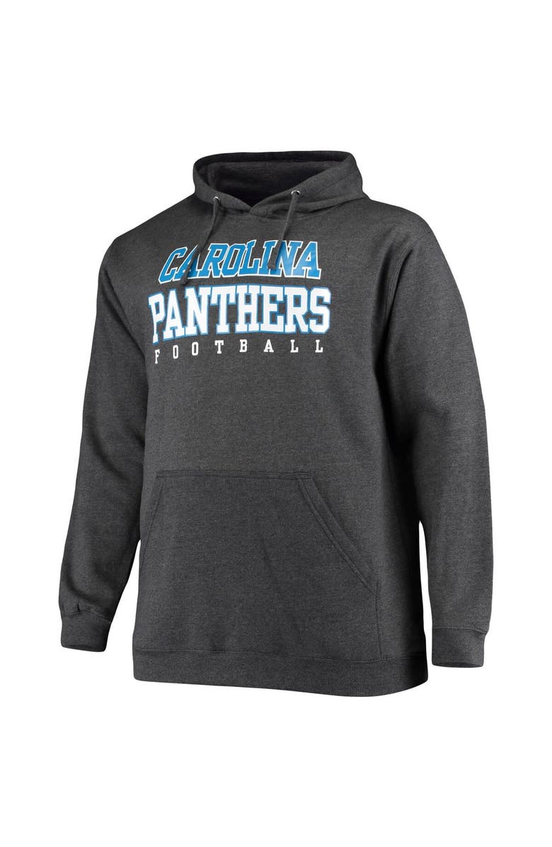 FANATICS Men's Fanatics Branded Heathered Charcoal Carolina Panthers Big & Tall Practice Pullover Hoodie, Alternate, color, 