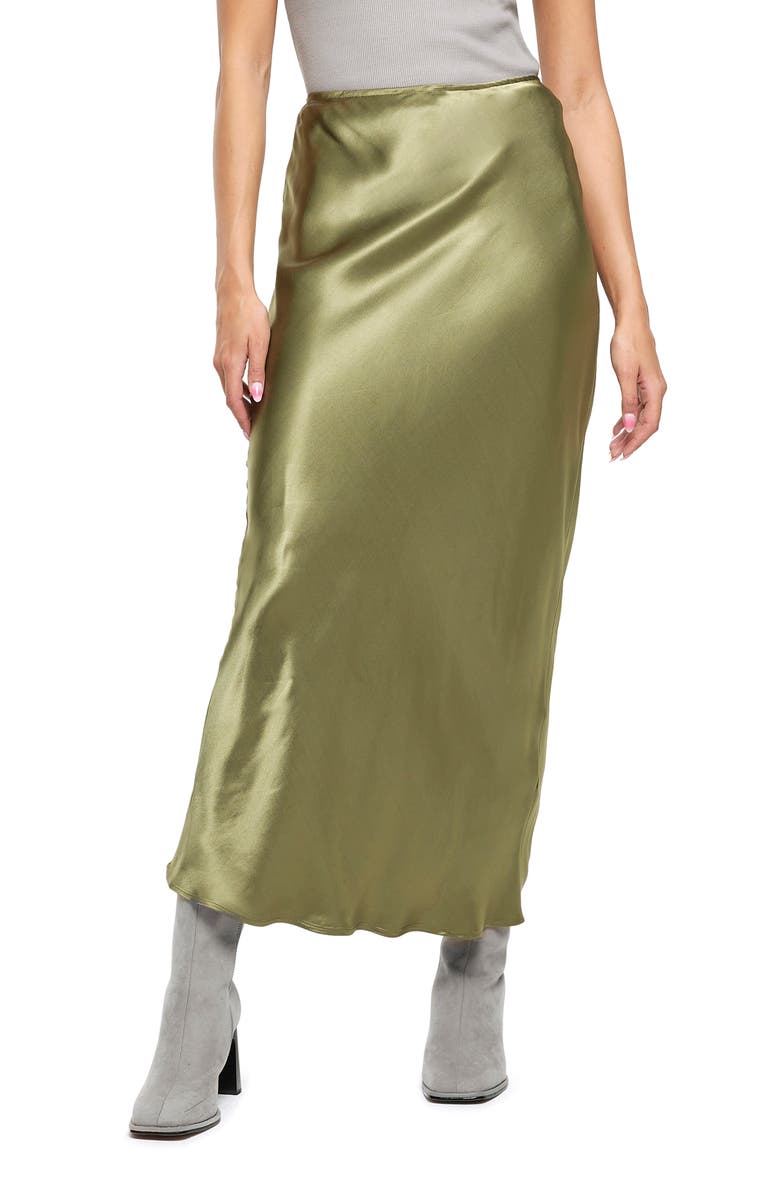 River Island Easy Bias Cut Satin Maxi Skirt, Main, color,