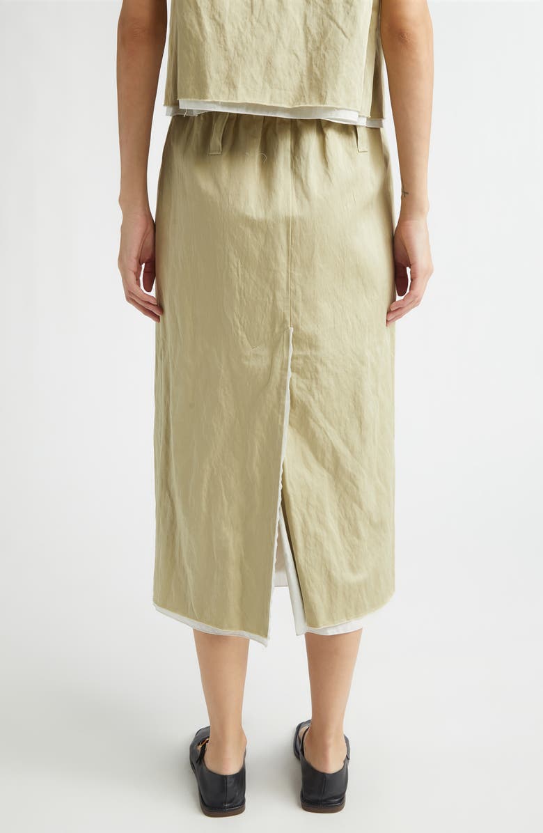 NACKIYÈ Crayon Crinkled Satin Pencil Skirt, Alternate, color, Sage