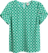 AK ANNE KLEIN Print Tulip Sleeve Top