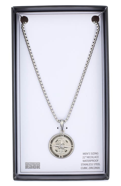 Men's Compass Pendant Necklace