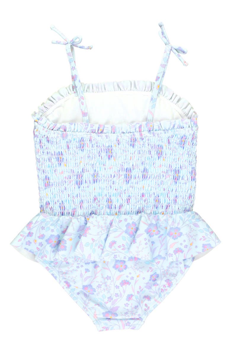 RuffleButts Kids' Fairytale Peplum One-Piece Swimsuit, Alternate, color, Blue
