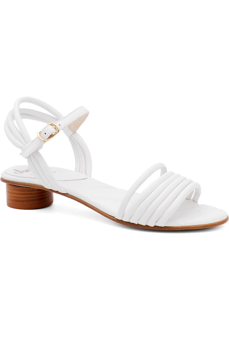 Amalfi by Rangoni Barocco Ankle Strap Sandal, Main, color, White Parmasoft