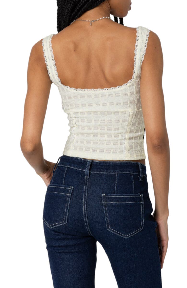 EDIKTED Lace Bustier Corset Top, Alternate, color, Cream