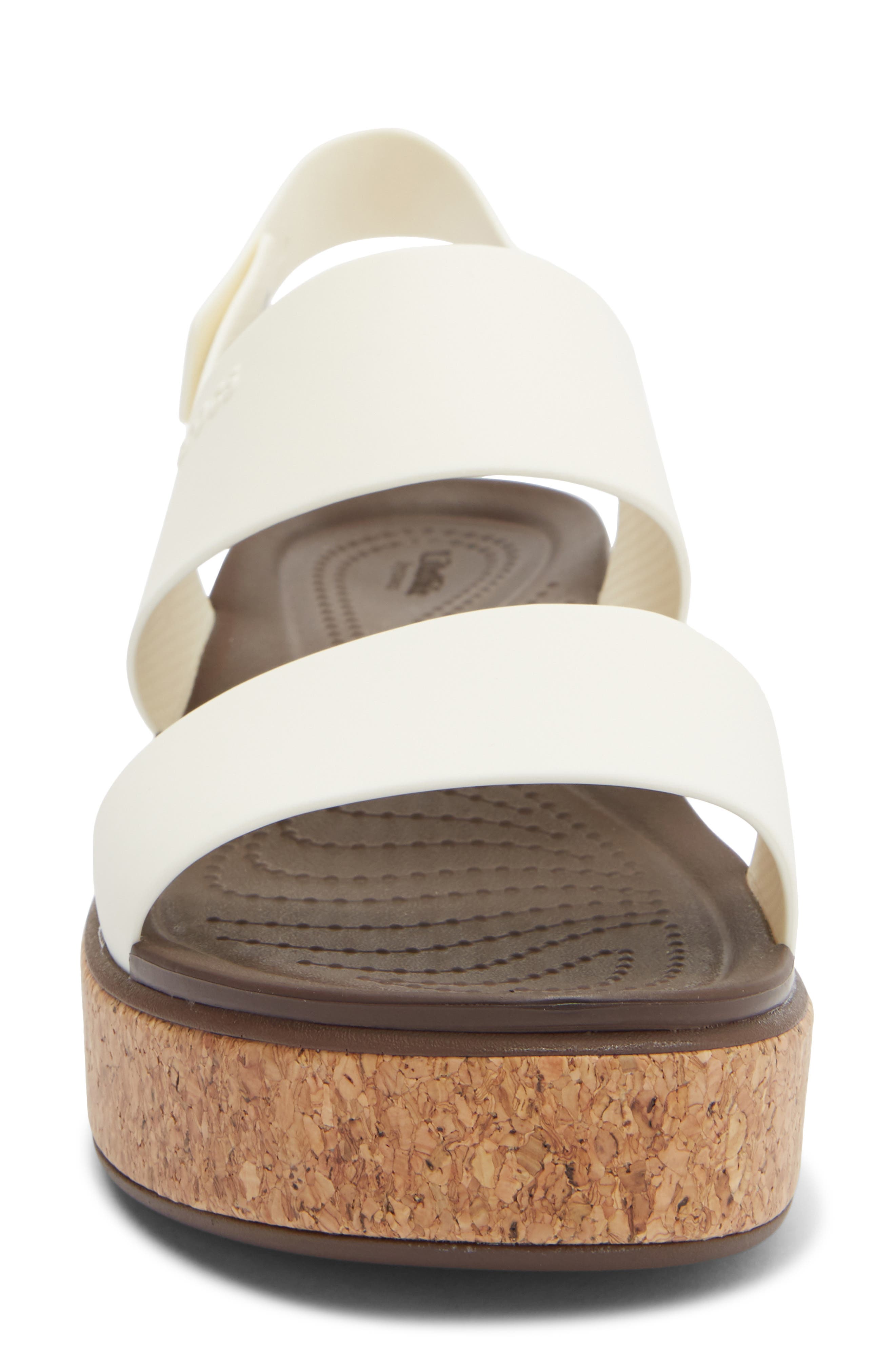 CROCS Brooklyn Cork Low Platform Wedge Sandal, Alternate, color, Chalk