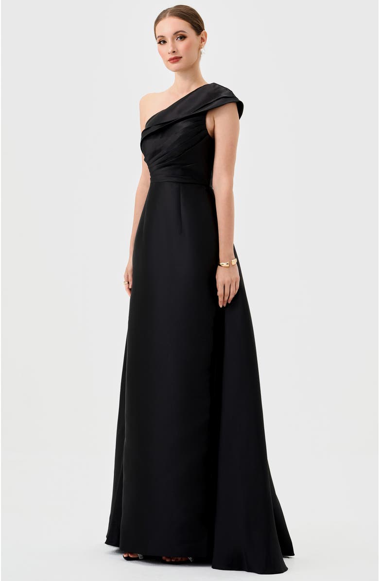 Bariano Tallulah One Shoulder Gown, Alternate, color, Black