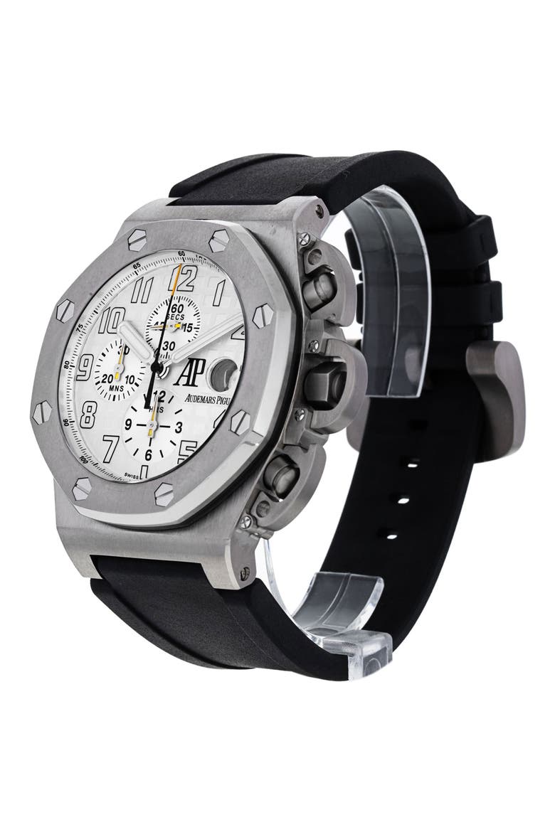 Audemars Piguet Preowned 2006 Royal Oak Offshore 25863TI.00.A001CU.01 Rubber Strap Watch, 48mm, Alternate, color, BLACK / SILVER