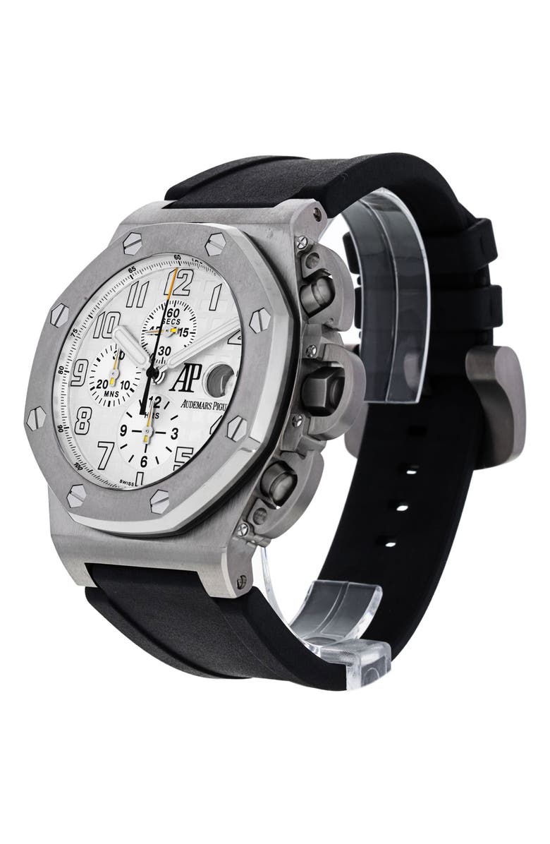 Watchfinder & Co. Audemars Piguet Preowned 2006 Royal Oak Offshore 25863TI.00.A001CU.01 Rubber Strap Watch, 48mm, Alternate, color, Black / Silver
