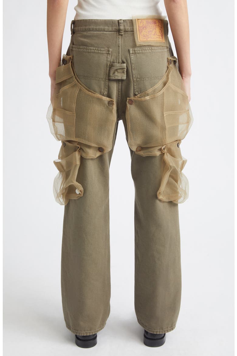 Cantiere Sheer Pocket Cotton Canvas Wide Leg Pants, Alternate, color, KHAKI