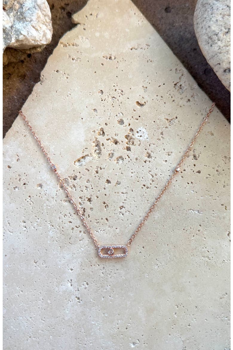 Cubic Zirconia Pendant Necklace, Alternate, color, PINK