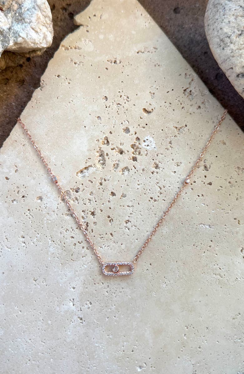 Adornia Cubic Zirconia Pendant Necklace, Alternate, color, Pink