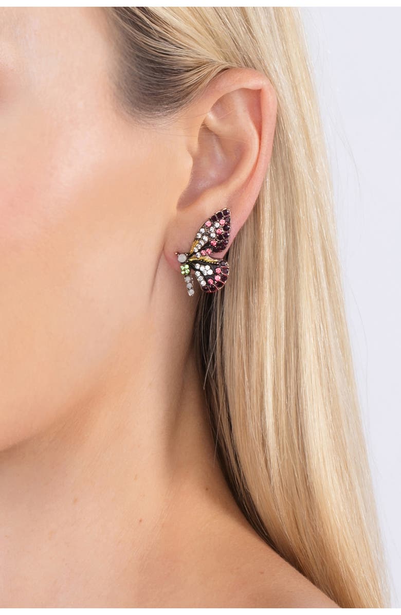 EYE CANDY LOS ANGELES Luxe Collection Monarch Orange Butterfly Earrings, Alternate, color, Orange