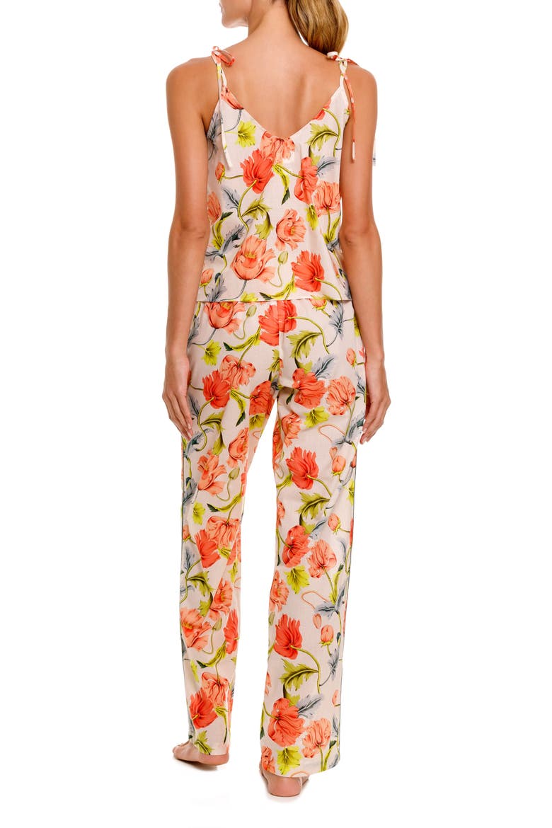 Amelie Floral Cotton Pajamas, Alternate, color, LIGHT BEIGE