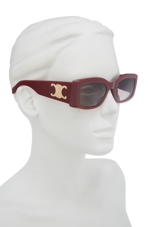 Celine Triomphe 53mm Rectangular Sunglasses In Red
