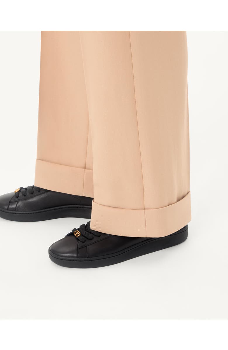 Valentino Garavani Calfskin Leather Sneaker, Alternate, color, Nero/ Green/ Nero