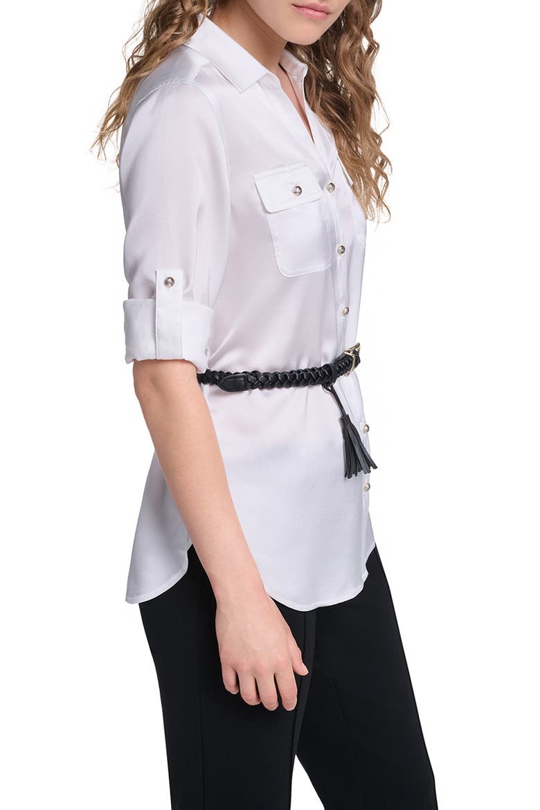 Oversized Belted Shirt, Alternate, color, SOFT WHITE