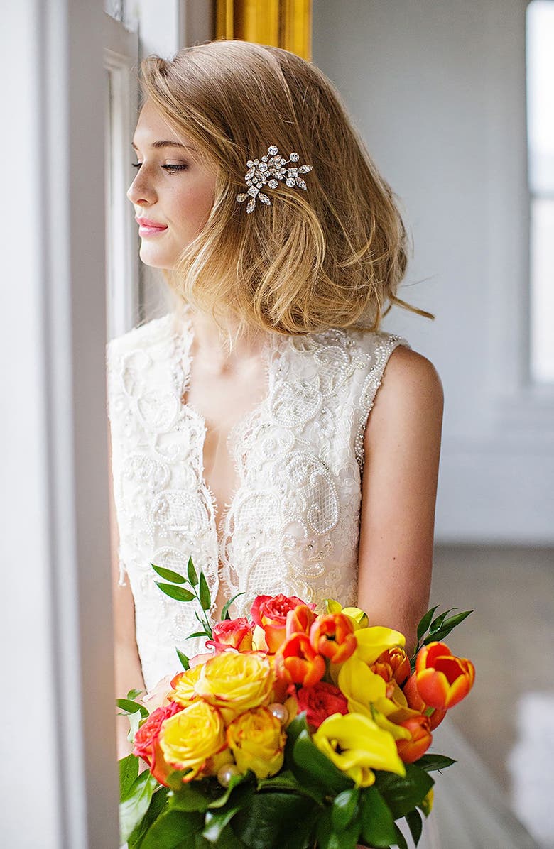 Brides & Hairpins 'Caprice' Jeweled Hair Comb, Alternate, color, Gold