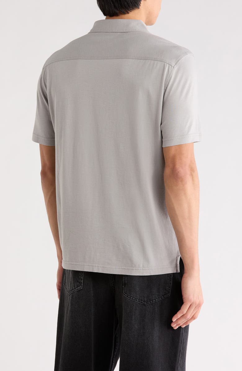 John Varvatos Brewer Cotton Camp Shirt, Alternate, color, Smoked Pearl Grey