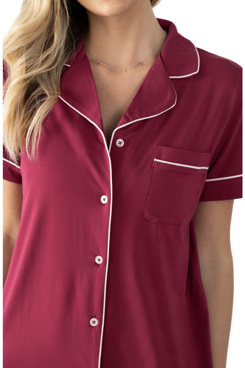 Clea Short Sleeve Pajama Set, Alternate, color, DEEP BERRY