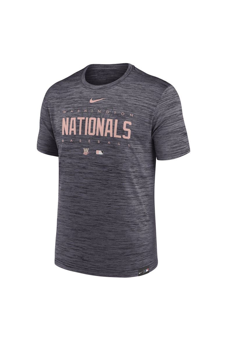 Men's Nike Charcoal Washington Nationals City Connect Velocity Practice Performance T-Shirt, Alternate, color, Charcoal