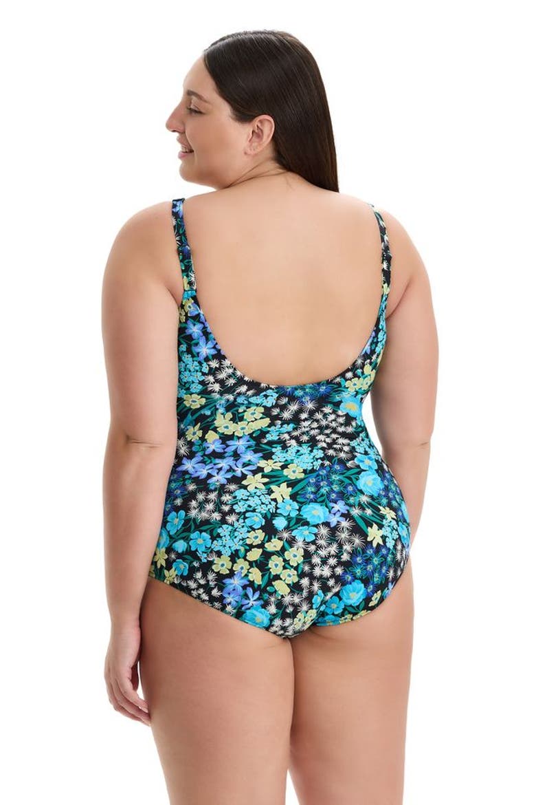Havana Heat Plus Size Square Neck One Piece Swimsuit, Alternate, color, Blue