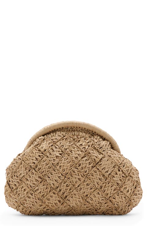 Natural Fiber Frame Clutch