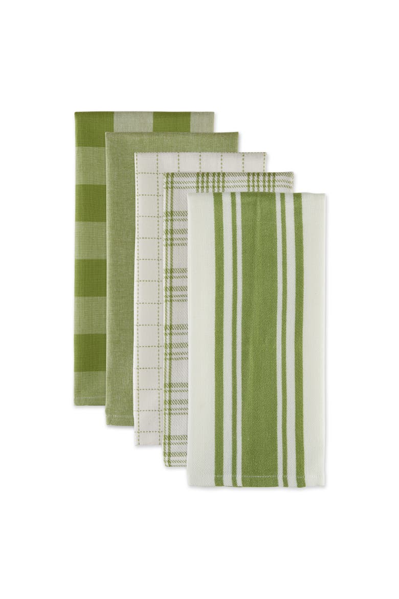 Asst Everyday Dishtowel Set/5, Alternate, color, Antique Green