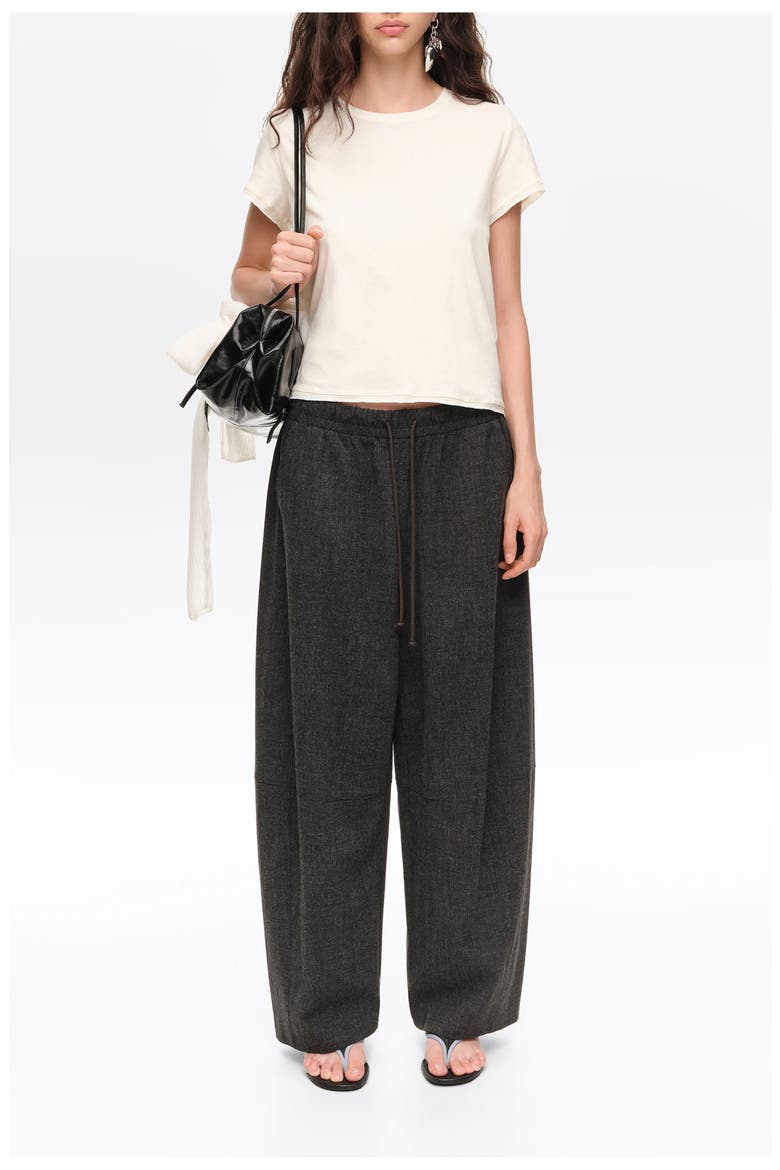 Fluid Corduroy Barrel Leg Joggers, Alternate, color, DARK GREY MELANGE