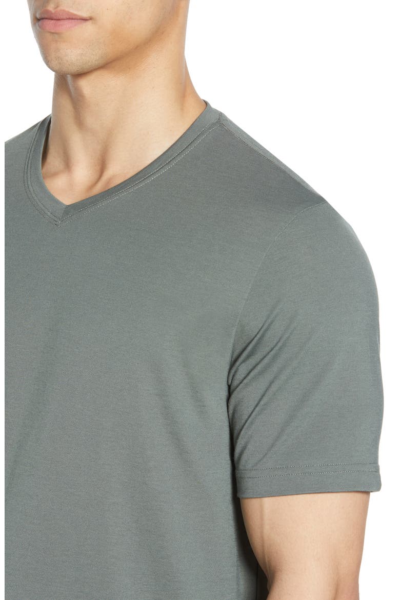 Potholder V-Neck T-Shirt, Alternate, color, AGAVE GREE