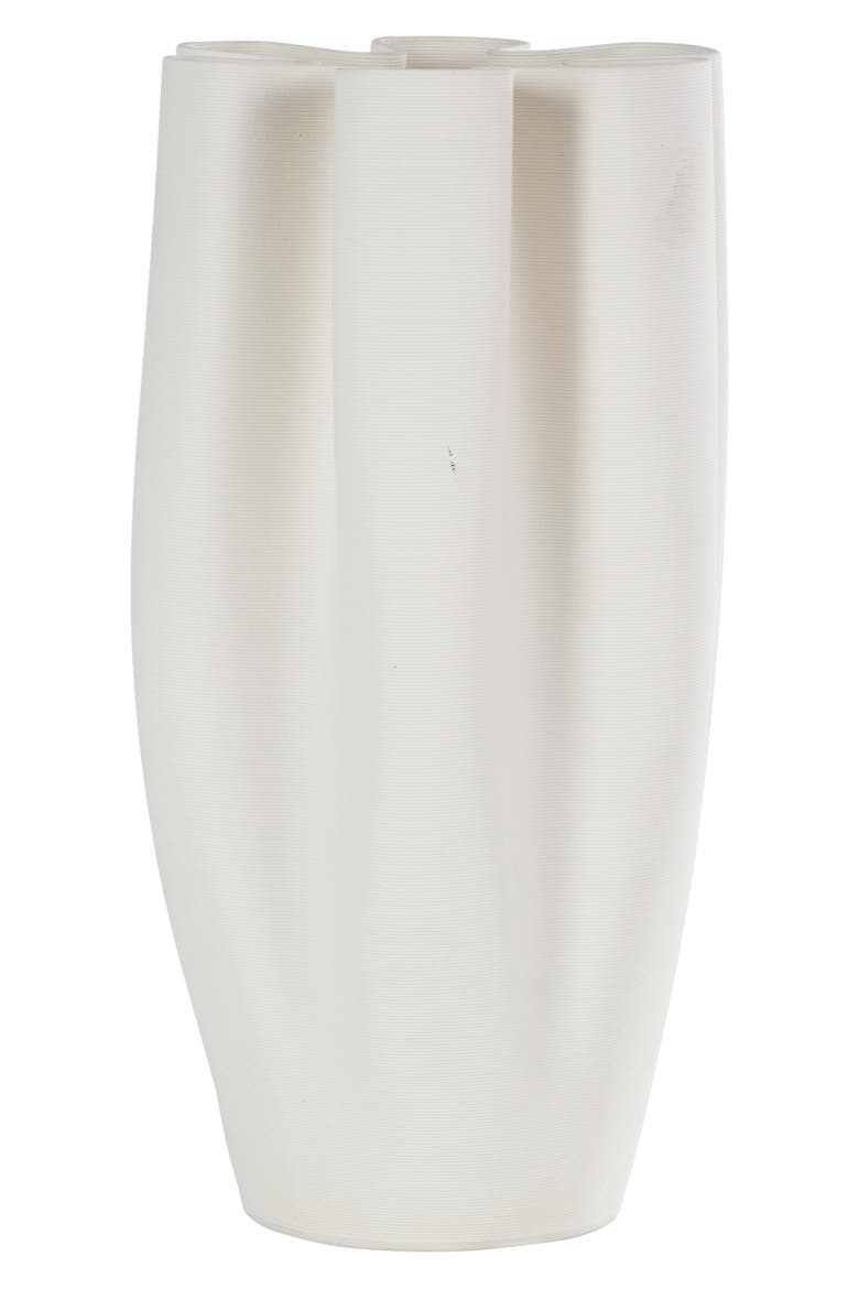 White Ceramic Vase, Alternate, color, WHITE