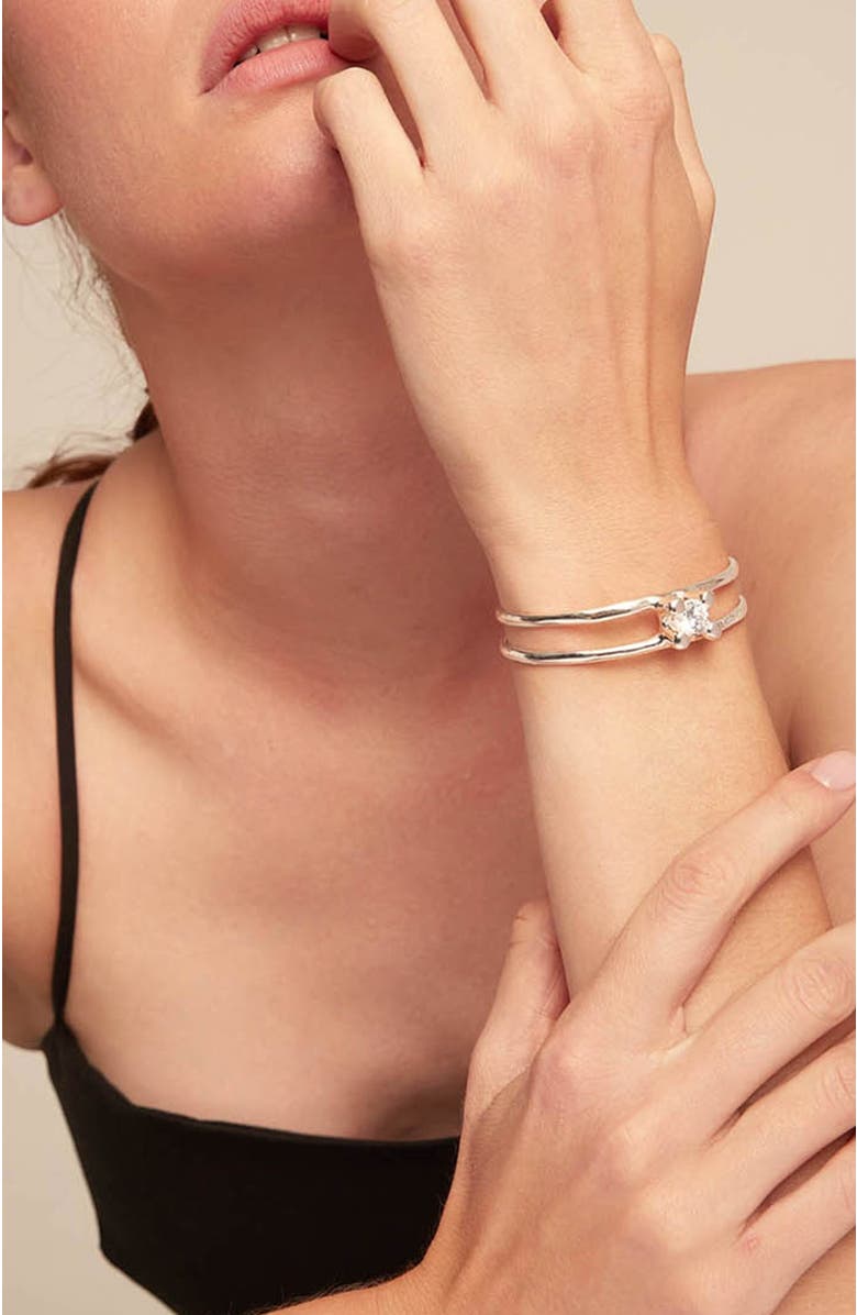 UNODE50 Semi-Rigid Crystal Band, Alternate, color, Silver