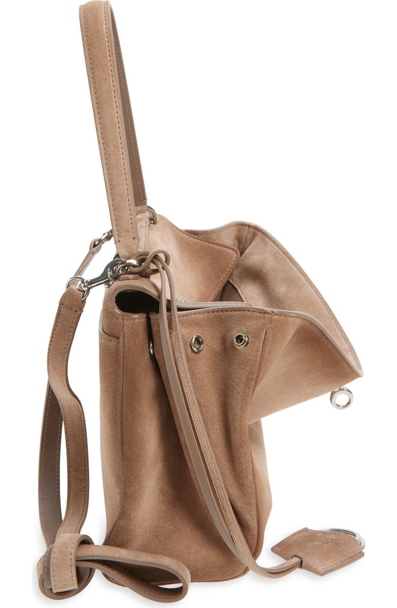 Balenciaga Rodeo Waxed Suede Top Handle Bag, Alternate, color, Sesame